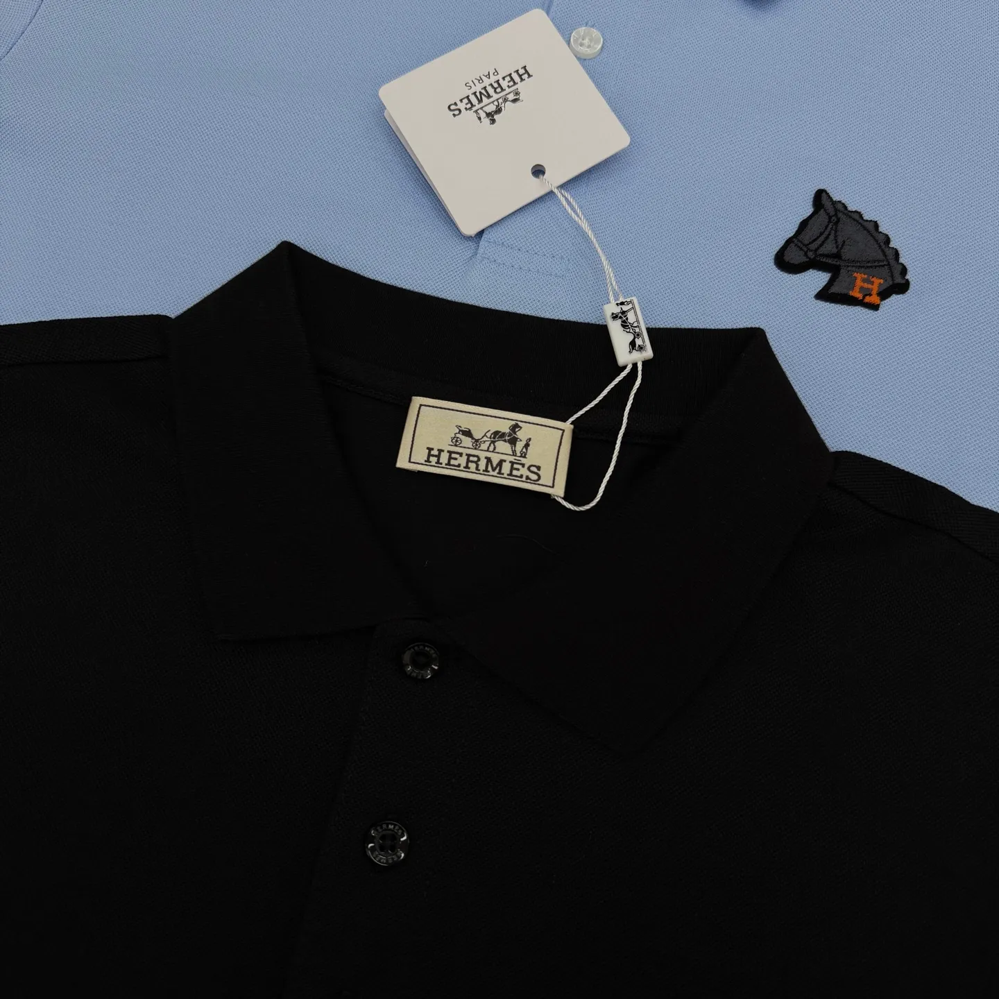 ⚜️HERMES New Arrival Polo ，Classic + ， 。 ， ✨ Breathable ， OK！ ， ， Versatile。Light Blue ， ， 👍🏻 ！ ：White. .Black.Sizes：M-3XL（S 4XL ） ❗️175/140 L